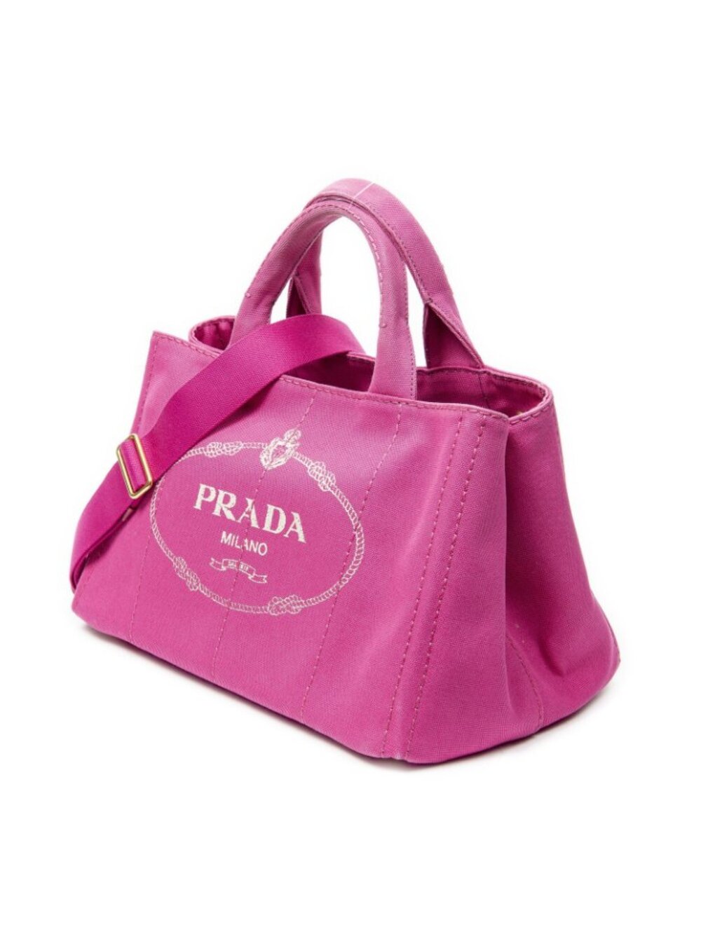 Prada Canapa Tote Fuchsia Pink Canvas - Picture 2 of 10
